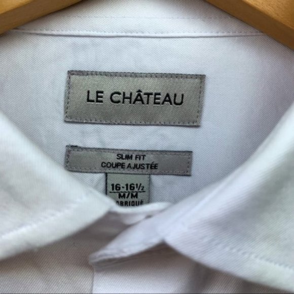 [SOLD] Men's Crisp Thick 100% Cotton Slim Fit Button Down Shirt 16-16 1/2 Medium - Picture 3 of 4